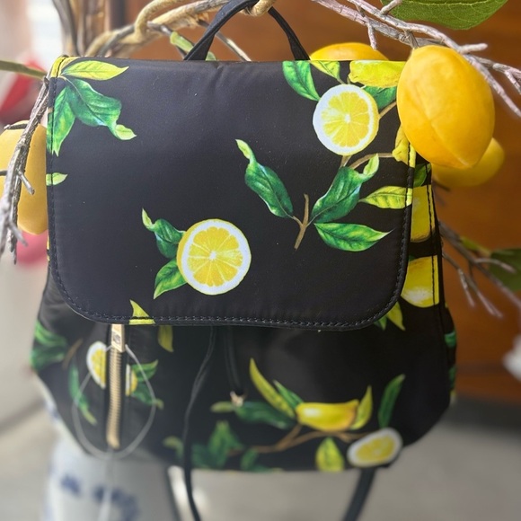 Icing Black Lemon Print Backpack - Picture 2 of 9